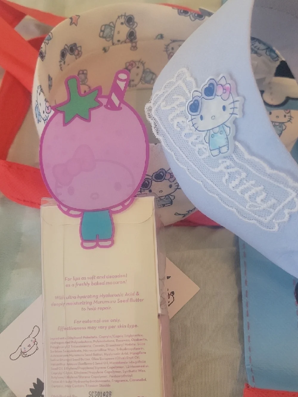 BUNDLE of Sanrio HELLO KITTY Ice Cream Tote 2 Headbands CREME SHOP Lip Balm NWT